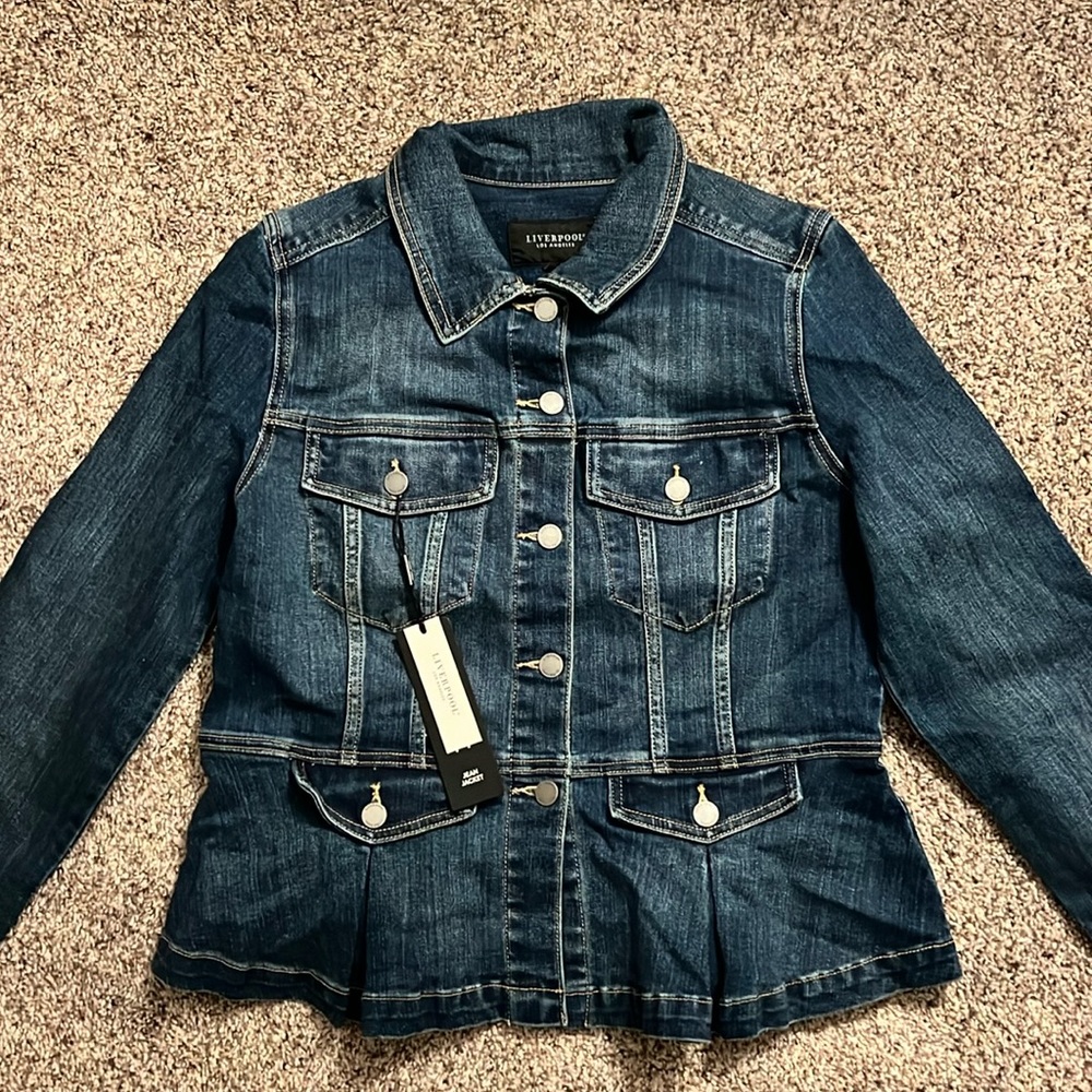 Liverpool Classic Denim Jacket. Brand new. Never work. Size Large